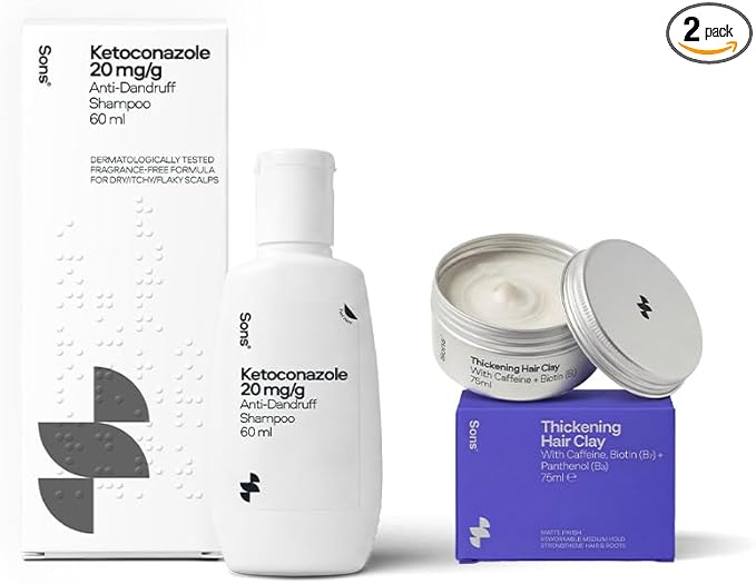 Ketoconazole Anti‑Dandruff Shampoo & Hair Thickening Clay
