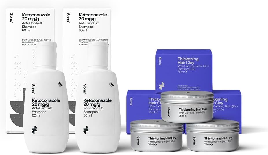 Ketoconazole Anti‑Dandruff Shampoo & Hair Thickening Clay