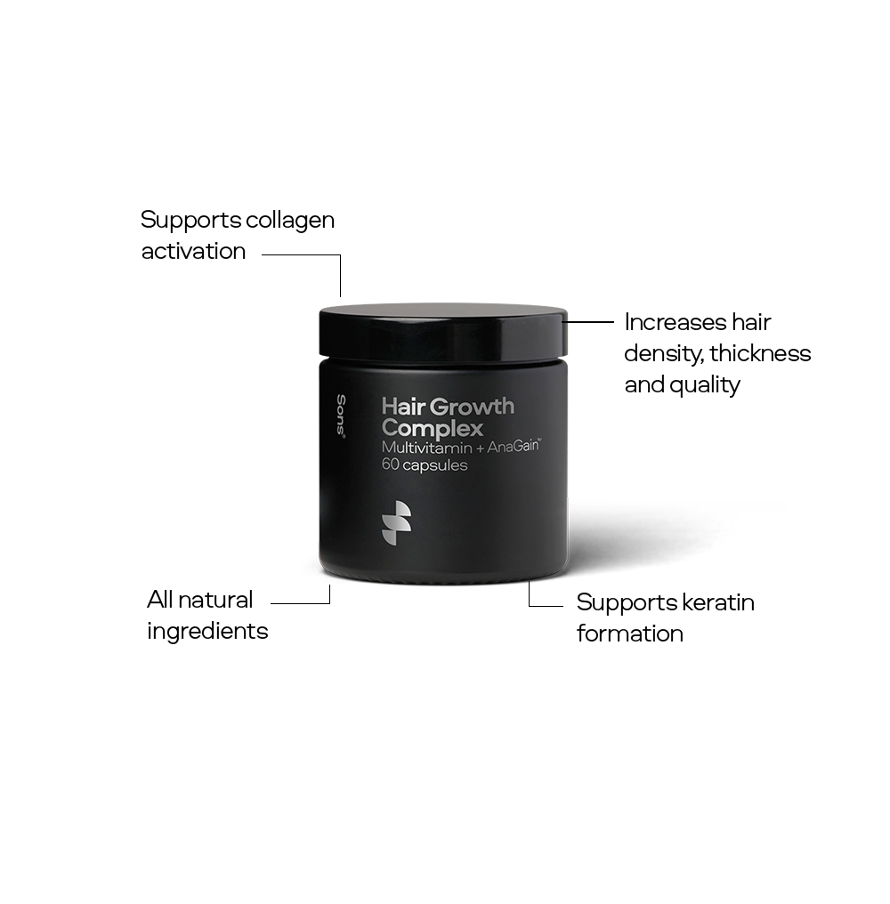 Hair Growth Complex with ingredient graphics