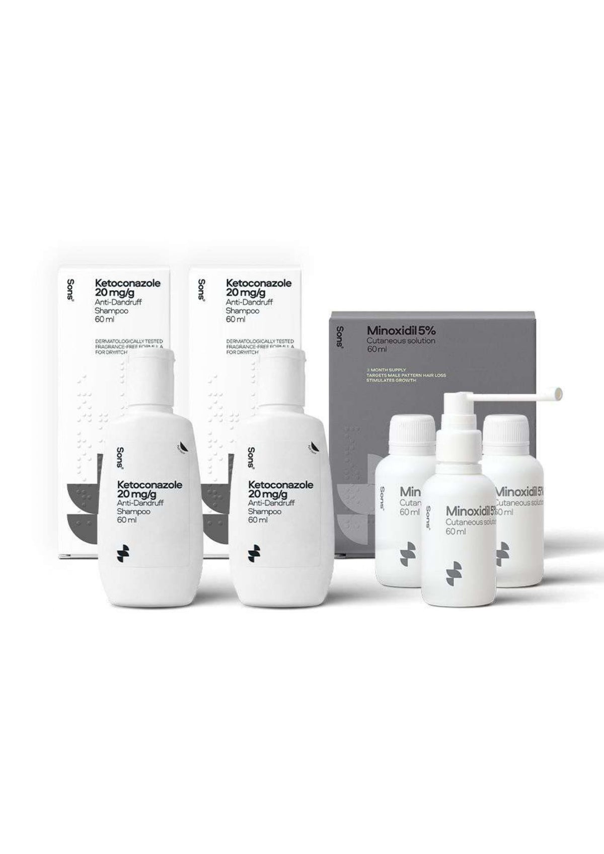 Minoxidil 5% Spray & Ketoconazole Anti Dandruff Shampoo